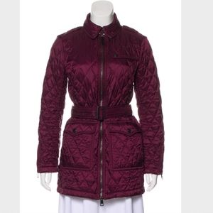 Burberry Brit Plum Nova Check Lined Quilted Coat